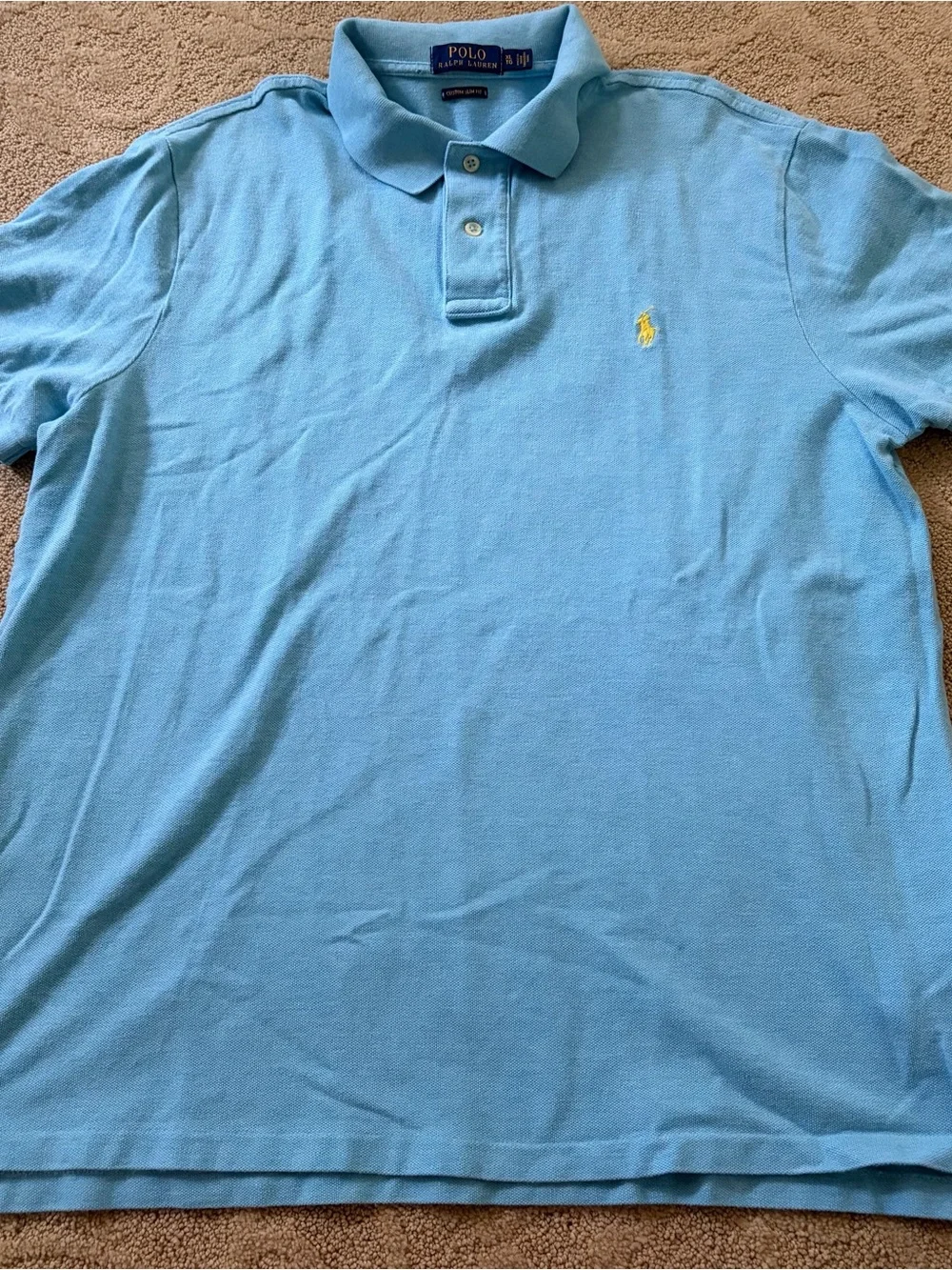 Polo by Ralph Lauren Light Blue Polo with Yellow Pony
